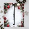 NEW Christmas Drape 2 Pieces Christmas Ball Print Cover 2D Flat Printed Festive Drapes With Snowflake And Pine Branch Pattern