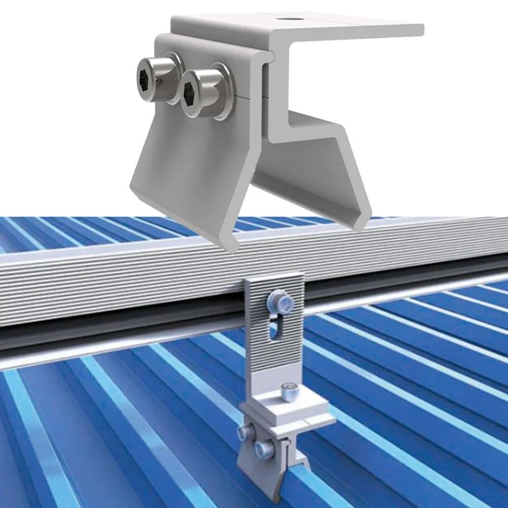 Set of 14 Aluminium Standing Seam Clamps for Solar Panel Installation On Standing Seam Roofs with Stainless Steel Screws