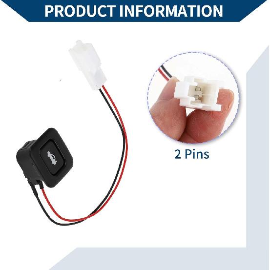 No.935552H0009Y Trunk Lid Lock Release Push Button Handle Switch for Hyundai Elantra 2007-2010 / Rear Release Switch/Durable / 1 Pcs Black