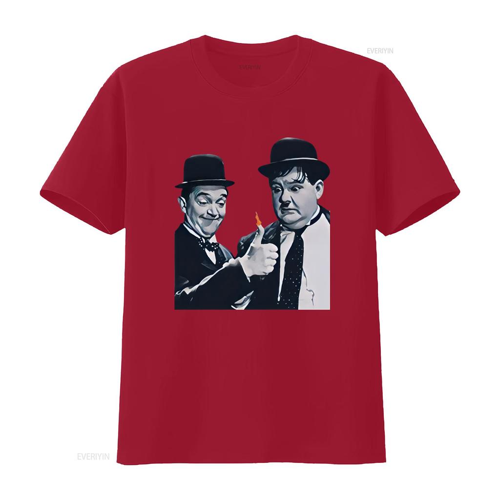 Oliver Hardy Stan Laurel Vintage Film inspired Design T shirt Retro Style for Classic Movie Fans vintage Washed Soft