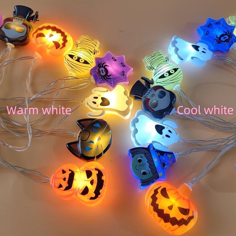 Xiaomi 1PC Halloween Pumpkin Witch LED String Lights Indoor/Outdoor Battery Powered Lamps Bedroom Haunted House Holiday Decorations