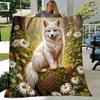 1pc. Fantasy Forest Fox Throw Blanket - Magical Wildlife Art for Home Decor, Office Nap, Outdoor Use, Gift