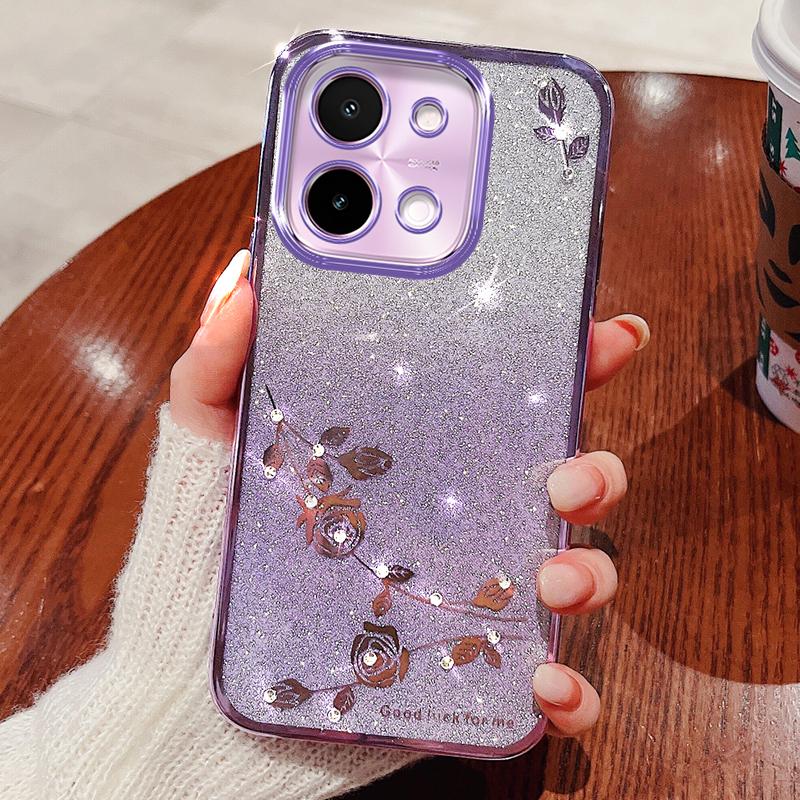 

KADEM Чохол для vivo Y28 4G Силіконовий Градієнтний Чохол для Телефона Квітковий Візерунок Естетичний C