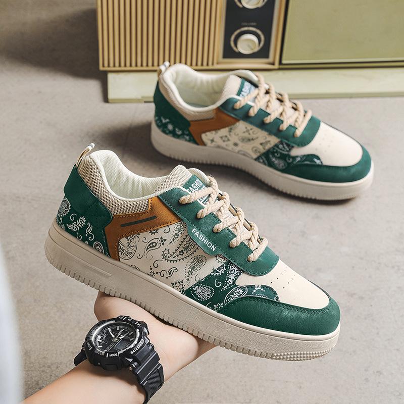 Autumn trend student breathable casual shoes low-top board shoes versatile flat-bottomed sports men's shoes