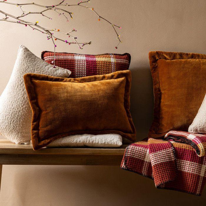 Coussin "Cuddly" 38 x 58 cm et 53 x 53 cm flanelle 550 g - Cuddly Cumin - Coussin 38 x 58 cm