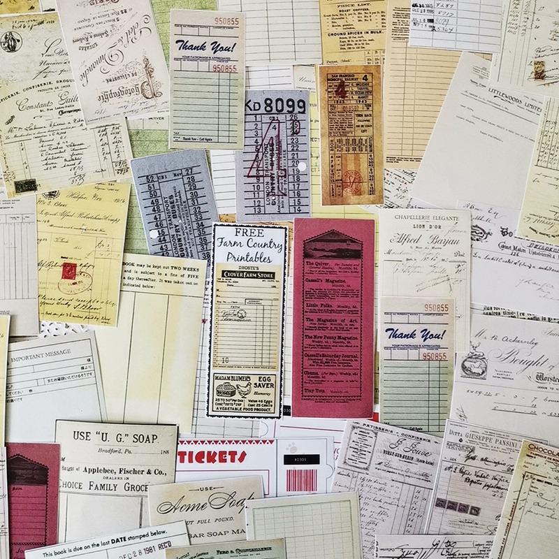 Retro Junk Journal Sticky Notes & Stickers Pack – 53 Large Sheets, Tickets, and Receipts