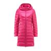 Women's Lightweight Down Coat, Mid-Length White Duck Feather Jacket With Detachable Hood, Korean Style Plus Size Warm Trench Coat For Cold Weather