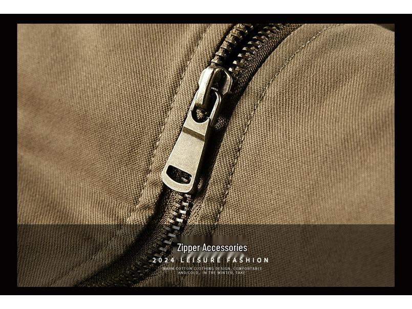 Men's Cross-Border Lambswool-Lined Cotton Jacket - Autumn/Winter Casual Flight Suit with Velvet Lapel