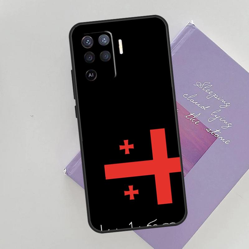 Georgia Flag Case For Oppo A15 A16 A17 A52 A72 A76 A96 A74 A94 A53 A54S A57S A58 A78 A98 A77 Phone Cover