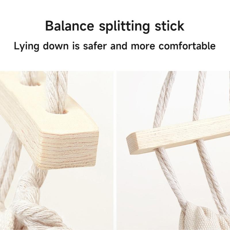 Double Hammock Swing Bed, Thickened Fabric Soft Canvas, Portable Travel Hanging Hammock for Camping and Outdoor, Large