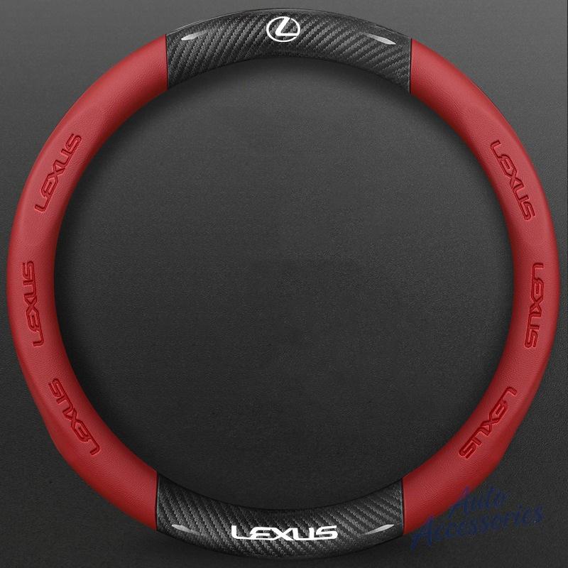 38cm Car Anti-Slip Steering Wheel Cover Carbon Fiber Leather Cover For Lexus F SPORT ES RX NX LS UX LM LX GX LC RZ IS CT GS RC