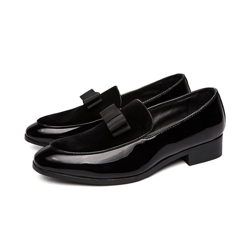 Scarpe in Pelle Sociali Yuppie Uomo Classiche Scarpe Eleganti da Matrimonio Uomo Scarpe Formali con Fiocco da Uomo Mocassini Slip-On Uomo