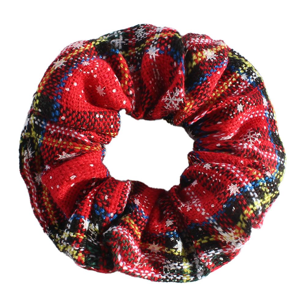 New Christmas Atmosphere Large Intestine Hair Tie Christmas Performance Props Snowflake Christmas Reindeer Antler Hair Tie Hair Accessory