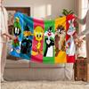 Looney Tunes Printed Flannel Blanket, Skin Friendly Warm Throw for Indoor Couch Bed Daily Use