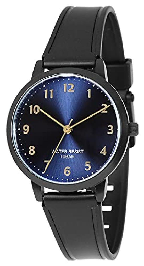 Rubber Simple 10 ATM Water Sunray Easy to Navy J-AXIS Watch, Strap, Design, Resistant, Finish, Read, Student-Friendly, HL270, Unisex,