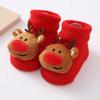 Baby Christmas Socks Santa Claus Snowman Reindeer Plush Knit Socks Non-Slip Crib Shoes for Infant Boys Girls First Xmas Outfits Toddler Gift