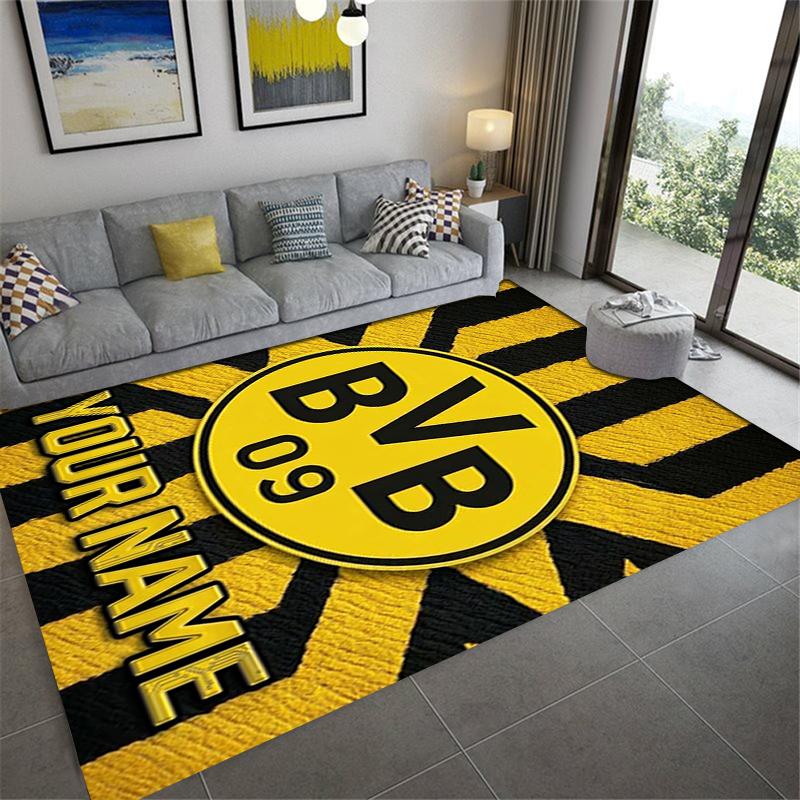 Custom Name Borussia Dortmund Carpet Rug for Living Room Bedroom Home Sofa Decoration,Kids Play Non-slip Floor Mat