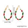 1 Pair of Fashion Christmas Earrings Christmas Tree Women's Christmas Earrings Versatile Personality Christmas Color Spiral Earrings Holiday Earrings