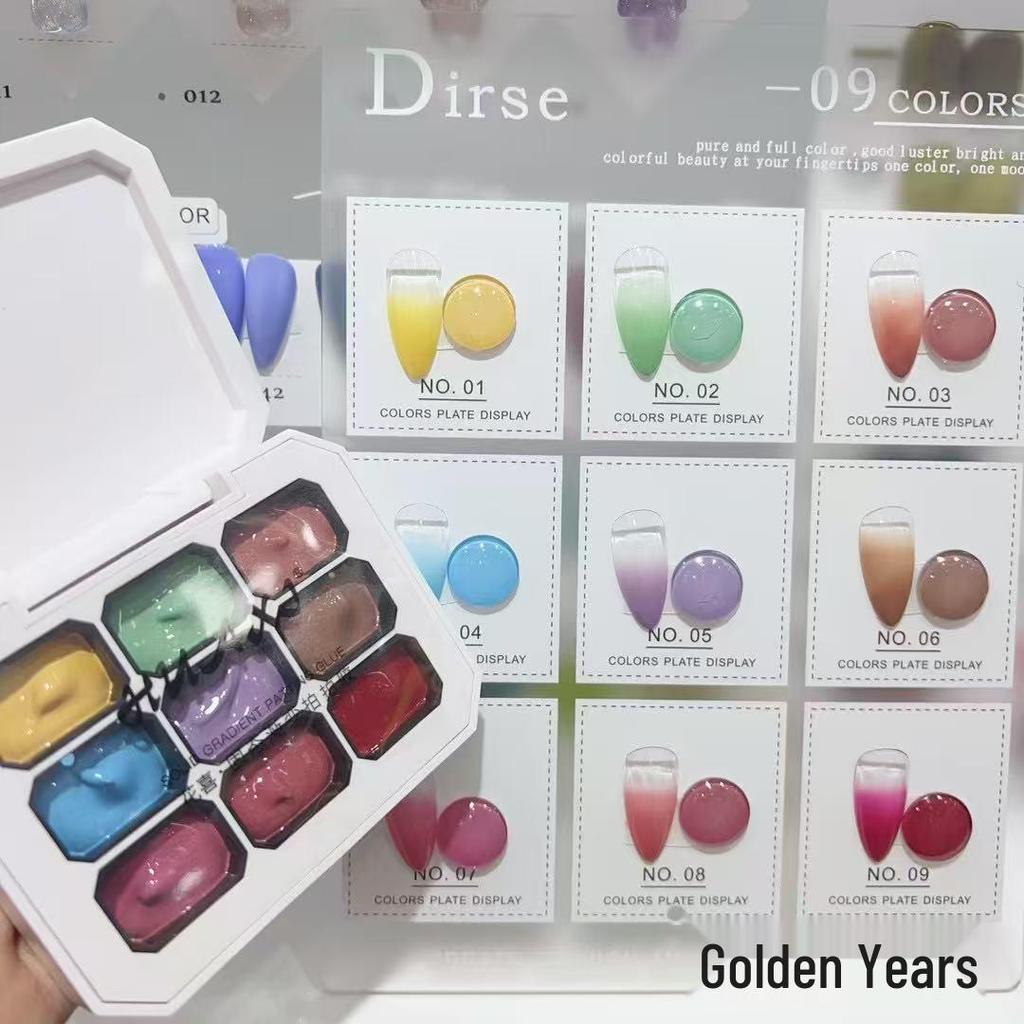 Nowy żel Pat Pat: Nine Grids Nail Art Jednolity Kolor Malowanie Róż 2024 - Nasycony Rozmazany Gradient, Nie Wymaga Zmywania