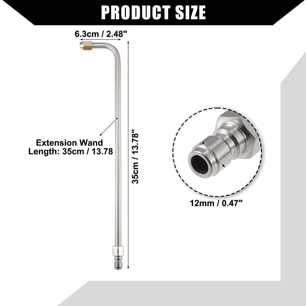 Hihaha Hochdruckreiniger Verlängerungsrohr, Sprühpistolen-Verlängerungsrohr/Außen-Hochdruckreiniger für Autos und Motorräder/L-förmig 90 Grad, 1 Stück