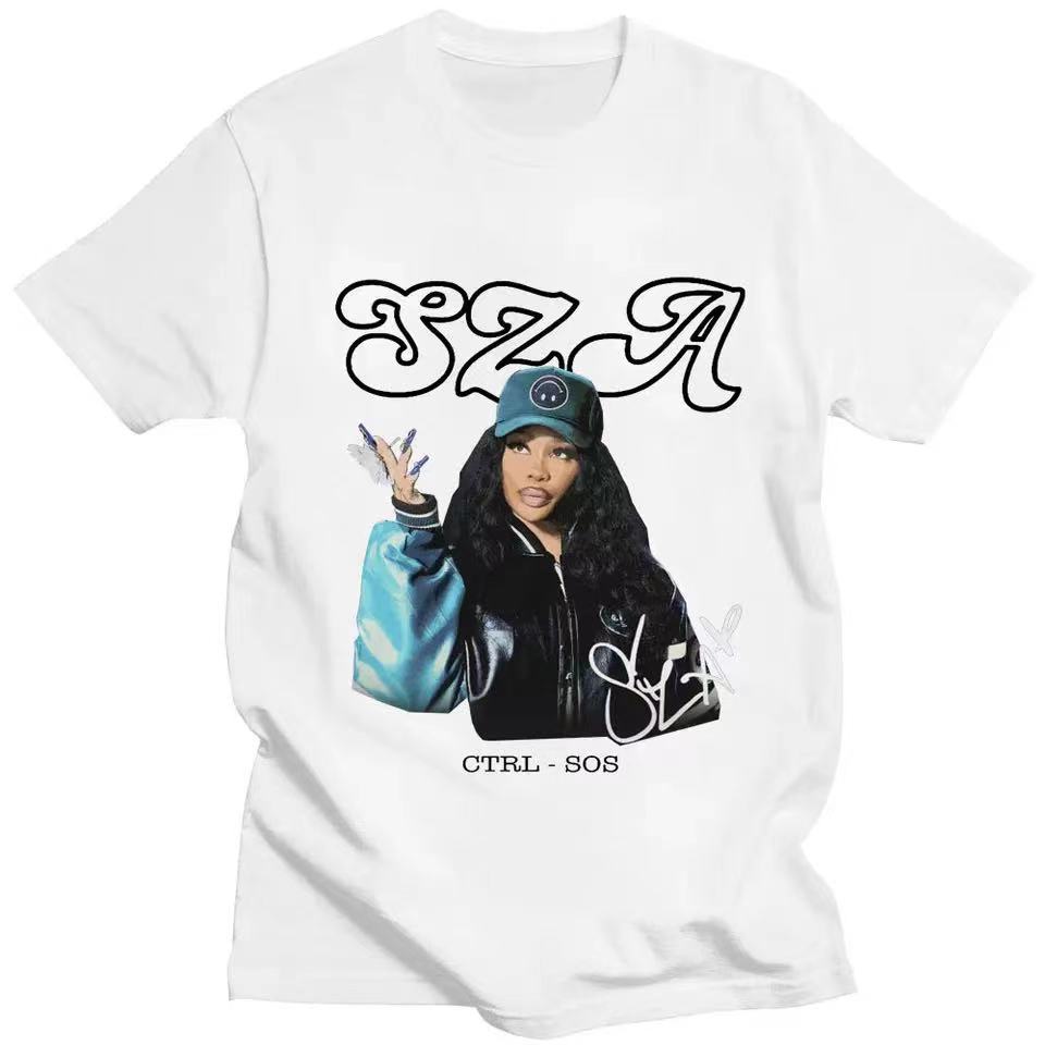 

Rapper SZA CTRL X SOS Album Print Tshirt Vintage Punk Unisex T shirt Oversized Unisex Hip Hop Harajuku Cotton Tee Shirt 80142 4XL