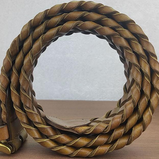 Belt Men'S Genuine Leather Woven Belt Women'S Needle Buckle The First Layer Of Pure Cowhide Is Casual, Simple And Personalized, Handmade Weaving Tide
