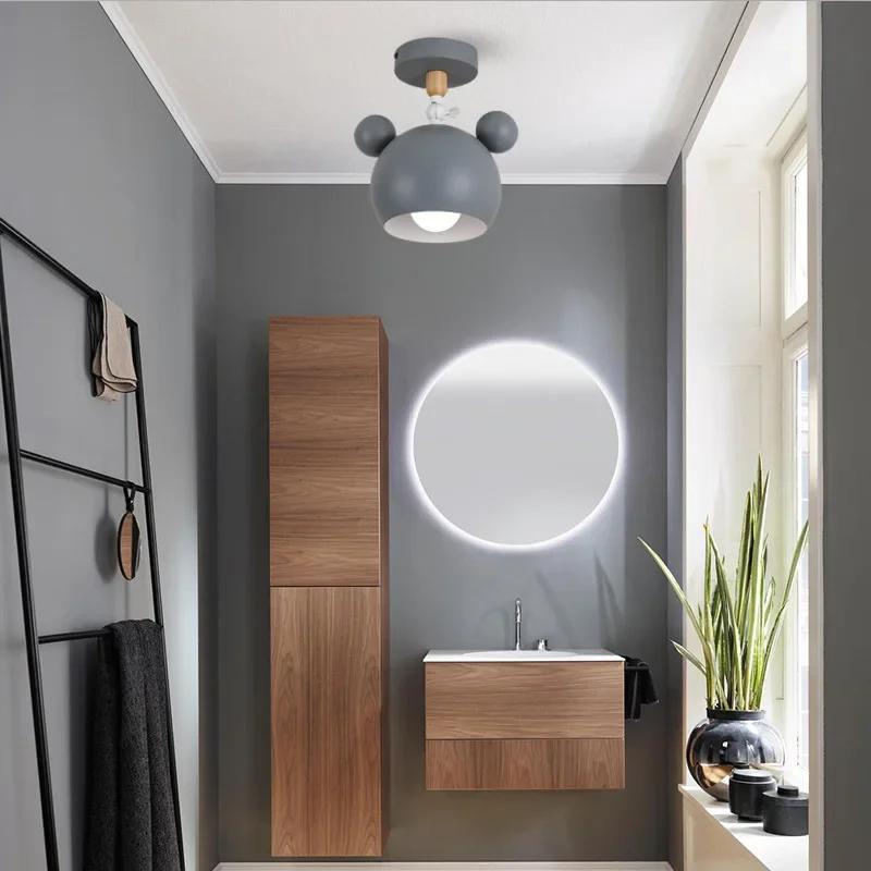 Lámpara de techo pequeña para dormitorio, estilo nórdico, creativo, para porche, balcón, pasillo, habitación de niños, lámparas decorativas de dibujos animados