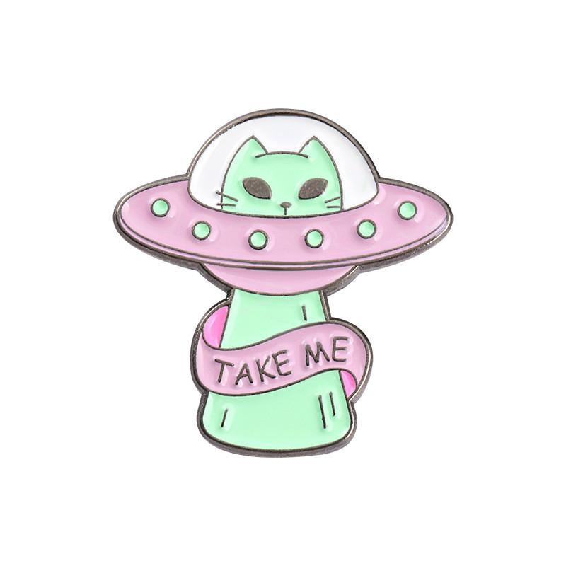 Eyecatching Geometric Alien Ufo Alloy Brooch Stylish Pin For All Occasions