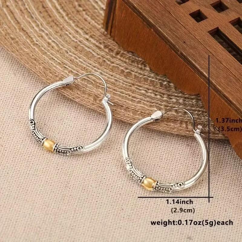 Vintage Simple Hoop Carved Patterns Dangle Earrings For Women Party Birthday  Jewelry 2024 New Custom Jewelry