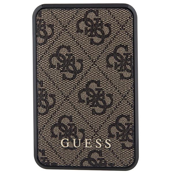 Guess Powerbank 18W Gupb10Dp4Gegw10000Mah Brązowy/Brown 4G Leather Metal Logo