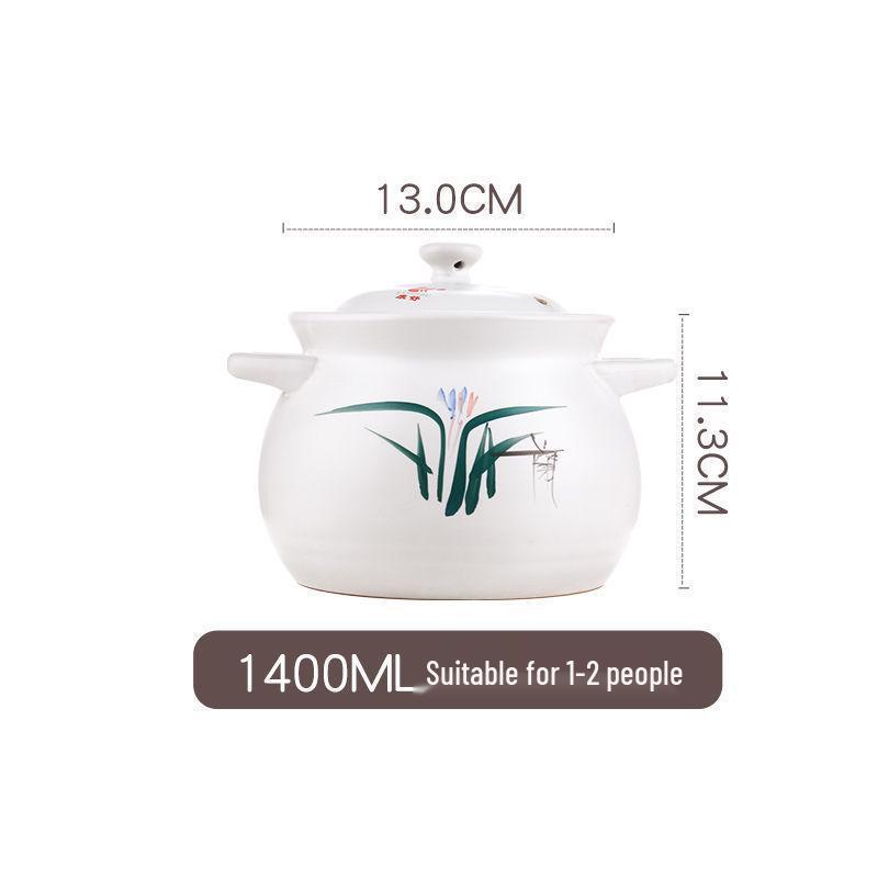Large Capacity High-Temperature Ceramic Clay Pot for Soup, Stew, and Porridge; Direct Fire/Gas Safe.