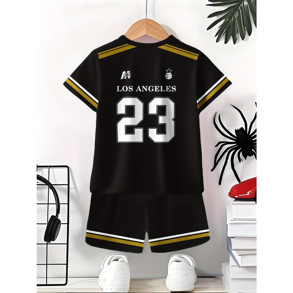 2026 summer children's set No. 23 jersey digital 3D printed children's set men's casual and comfortable T-shirt fashion