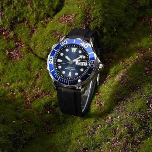 [WOCCI] Fluororubber Watch Band 20mm Silicone Watch Strap Luxury Watch Rubber Strap Quick Release Black/Silver Buckle