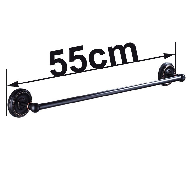 Black Brass Wall Mounted Bathroom Single Towel Shelf Rack Holder Bath Towel Hanger Bar Towel Rail Bathroom Accessories