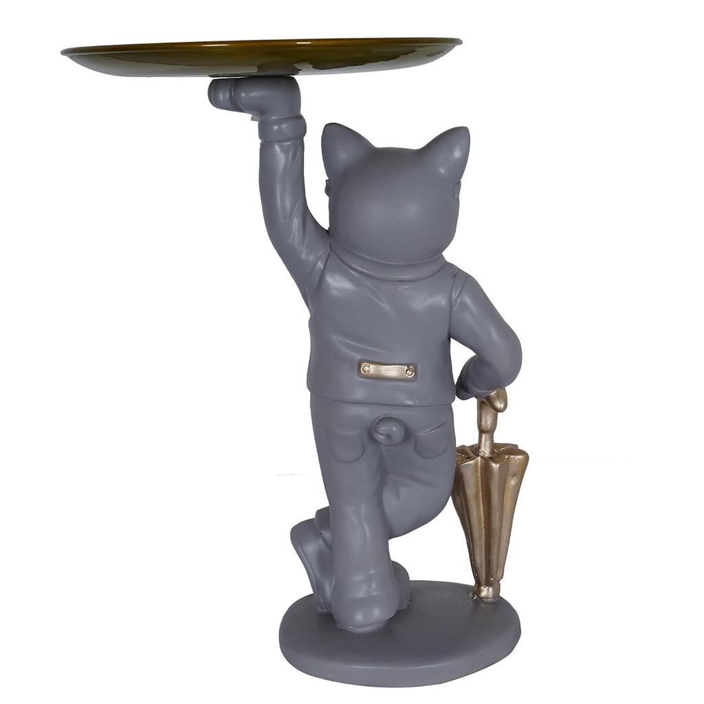 Cool Dog with Plate Showpiece for Home Decor Item,Kitchen,Bedroom, Office, Gifts Item 9.5" Inch Size