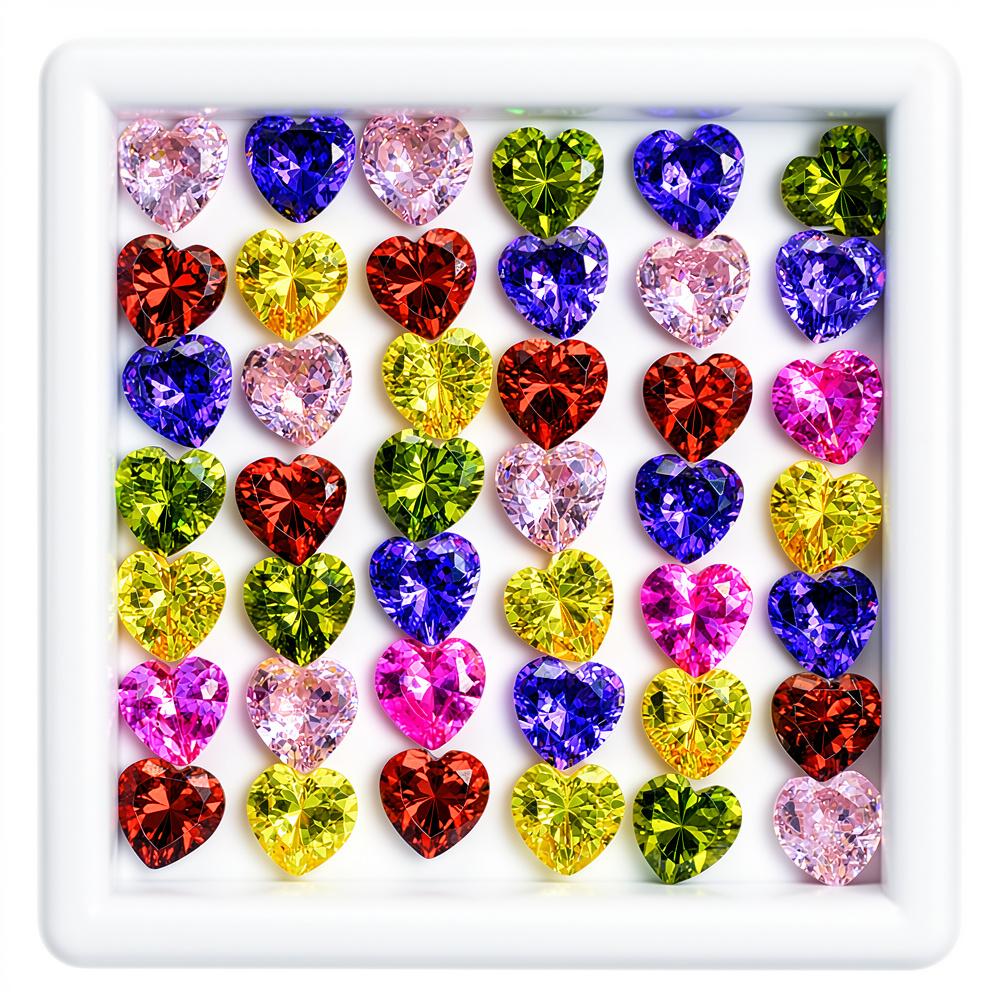 Natural Sapphire Loose Gemstone Mix 9 pcs 6x6 mm Heart Shape Lot September Birthday Birthstone