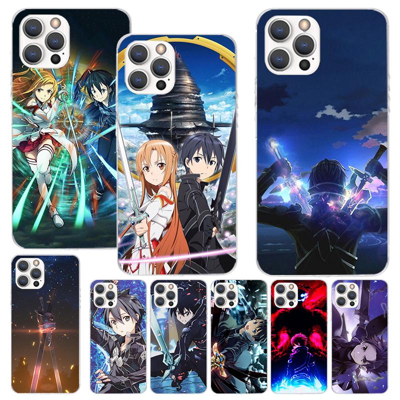 Sword Art Online Anime Phone Case For iPhone 17 16 15 14 13 12 11 Pro Max Mini Plus Air 7 SE 8 Soft Silicone Print Shell Funda F
