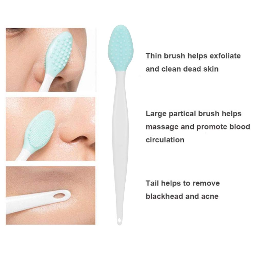 Silicone Facial Cleansing Brush Silicone Face Pore Cleaner Face Nose Lip Exfoliating Brush Set