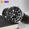Black Leather Big Simple Luminous Arabic Date Watches for Men Men's Watch, Strap, Face, Design, Waterproof, Analog, Display, Numerals, Display,