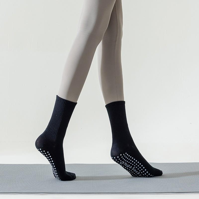 Yoga Socks Non-Slip Pure Cotton Boneless Tube Socks Pilates Indoor Fitness With Shark Pants Stockings