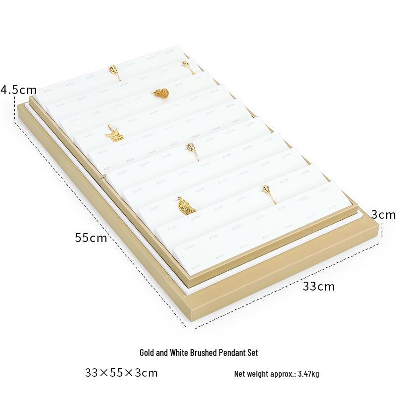 Ya Yu Jin Bai Jewelry Display Tray for Bracelets, Ear Studs, Necklaces - Silver & Gold