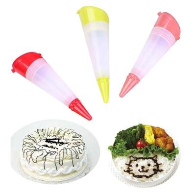 Chocolate Decorating Pen 3 Heads Cake Writing Tool for Cupcakes Pastries DIY Cake Decoration Kit with Plunger Easy To Use Kitchen Accessory