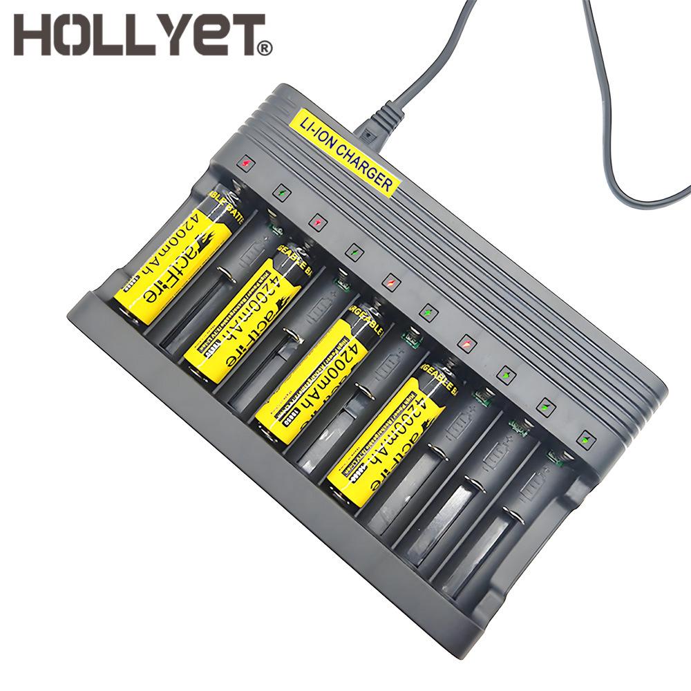 10-Slot Smart Charger 4.2V 6A for 18650 & 16340 Lithium Batteries
