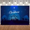 Merry Christmas Birth of Jesus Backdrop Starlit Sky Baby Shower Christianity Party Decor Supplies Banner Photo Background Prop7