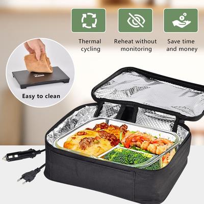 12V Electric Heated Lunch Bag for Travel Camping Oxford Cloth Insulated Food Warmer