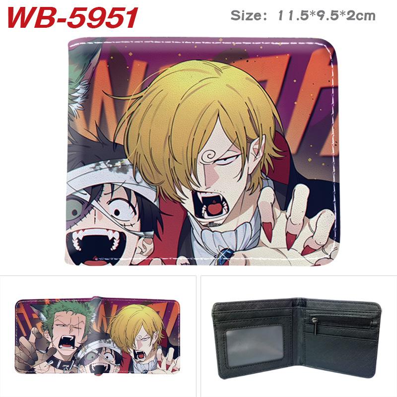One Piece Anime Geldbörse Vollfarbdruck Zweifach faltbar Kartenhalter Studenten Anime Leder Geldbörse