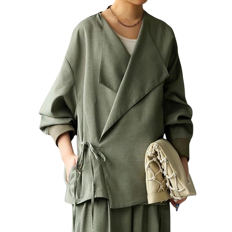

[antiqua] Antica design color jacket ladies outer PK-01311 Onesize 01 Greige