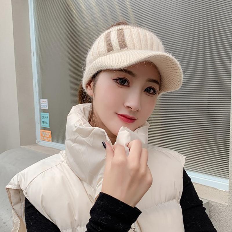 Winter New Fashion Versatile Topless Baseball Cap For Women With Ear Protection