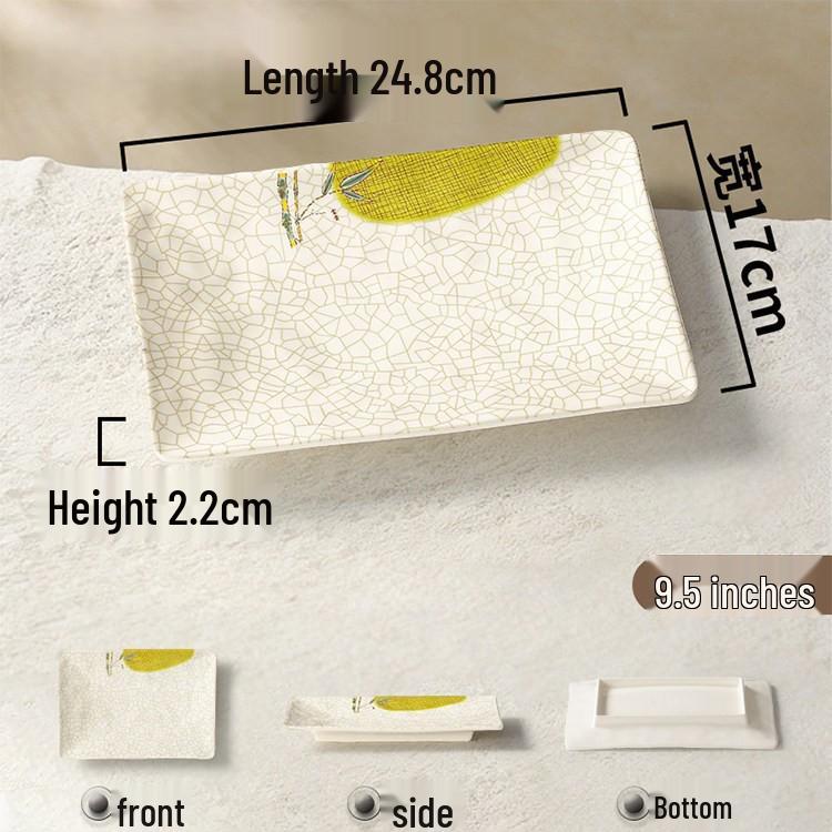 Melamine Rectangular Porcelain-Style Plate for Hot Pot & Side Dishes