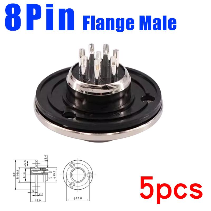5pcs GX16 Flange Butting Type Aviation Plug Socket 2/3/4/5/6/7/8/9/10 Pin Male Female Fixing Circular Connectors